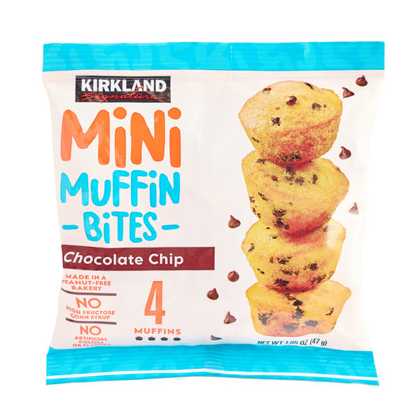 Kirkland Signature Mini Muffin Bites, Chocolate Chip, 1.65 oz, 20-count