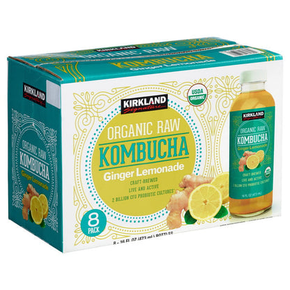 Kirkland Signaure Organic Raw Kombucha, 16 fl oz, 8-count
