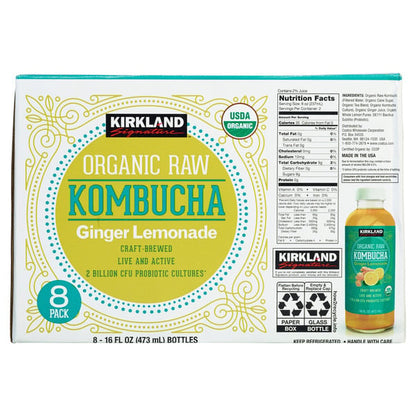 Kirkland Signaure Organic Raw Kombucha, 16 fl oz, 8-count