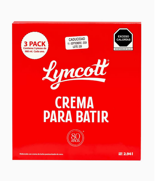 Lyncott Whipping Cream (3 ct)
