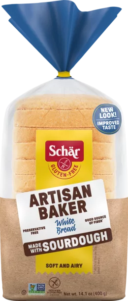 Schär Gluten-Free White Bread Made with Sourdough, 400 g / 14.1 oz (Pack of 2)