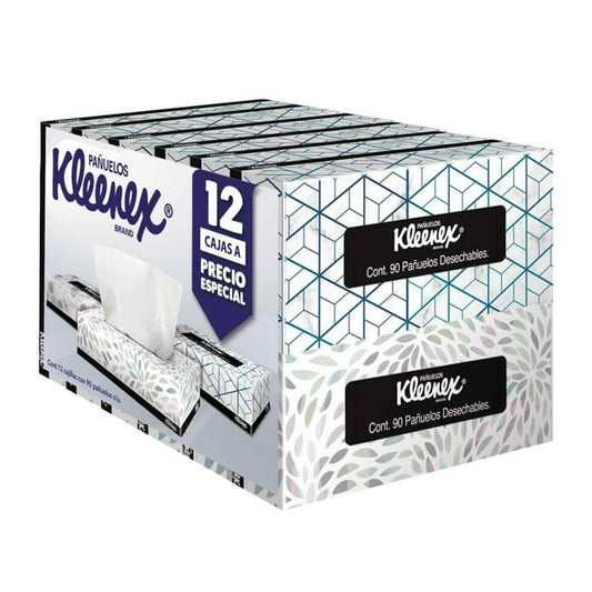 Kleenex Facial Tissue 12-Pack, 90 tissues each