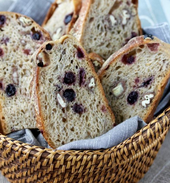 Cranberry Pecan Sourdough Bread (Sliced)
